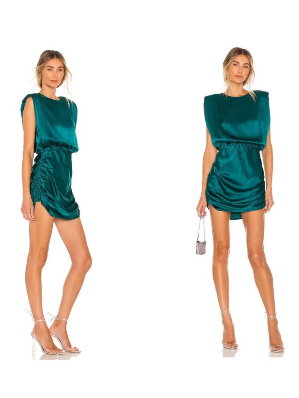 NEW Amanda Uprichard Clifton Dress 100% Silk Size Medium Jewel Blue-Green NWT
